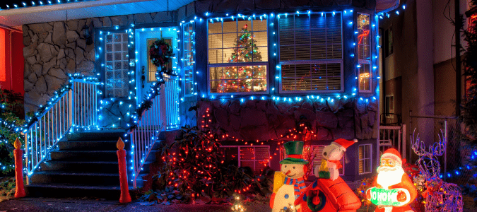 How to outline windows with Christmas lights