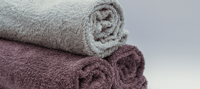 A stack of rough bath towels 