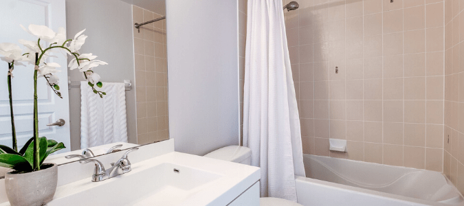 white and cream bathroom