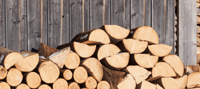 a pile of firewood