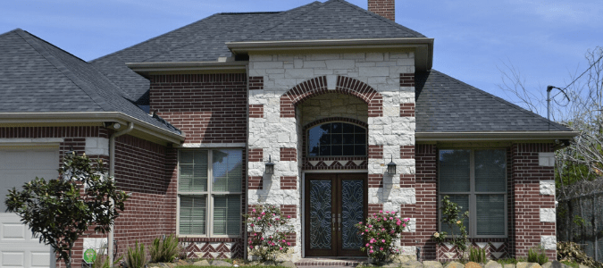 A two story brick house