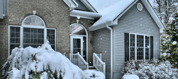 a home after a winter storm