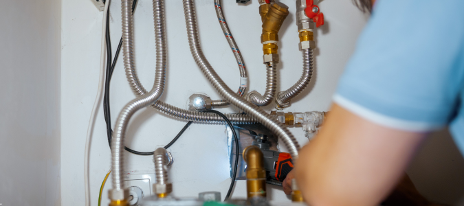 a professional working on pipes